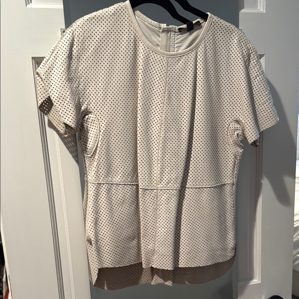 Rachel Zoe Cream Boxy Short Sleeve T-Shirt